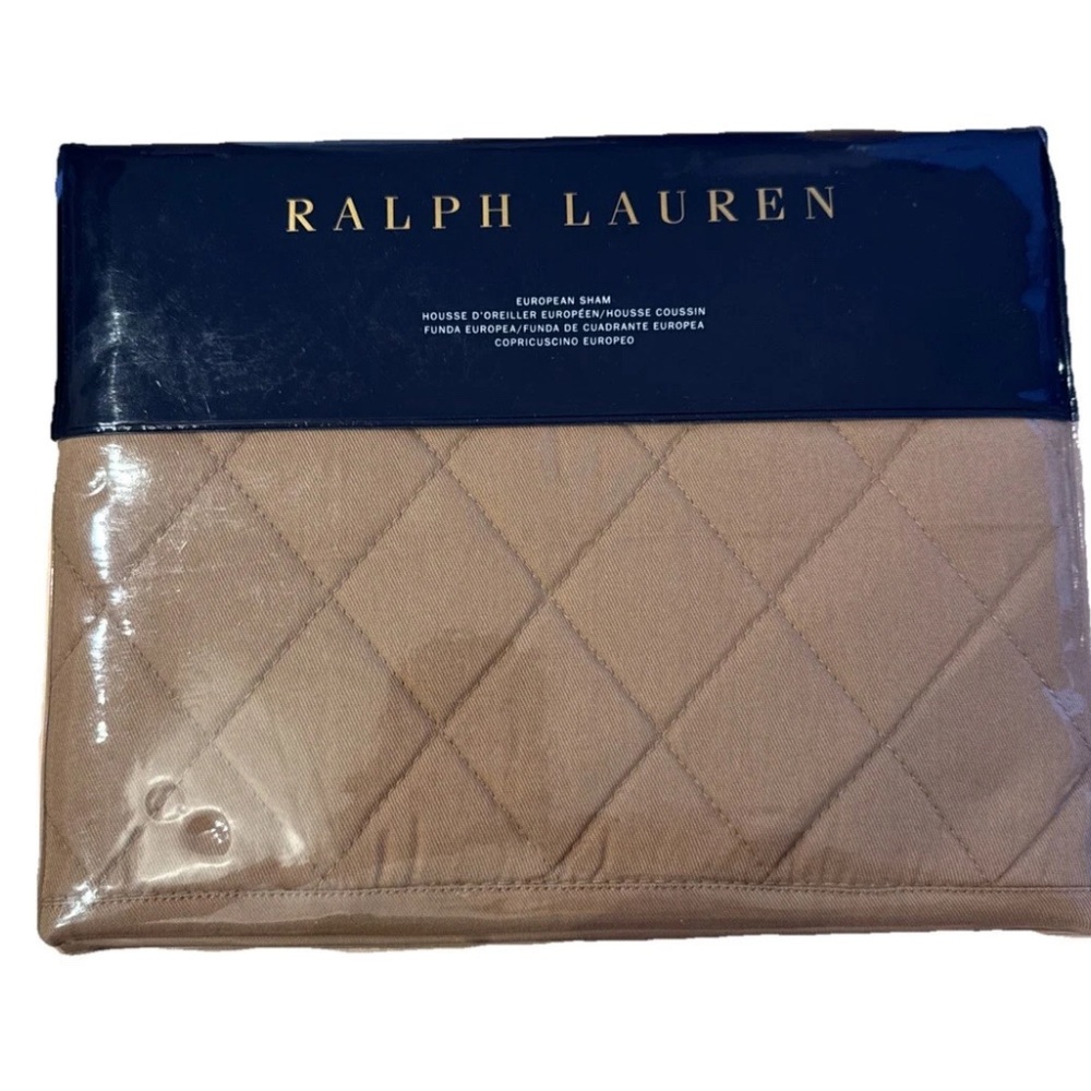 Ralph Lauren Cromwell Modern Equestrian European Sham Quilted 26x26 NEW